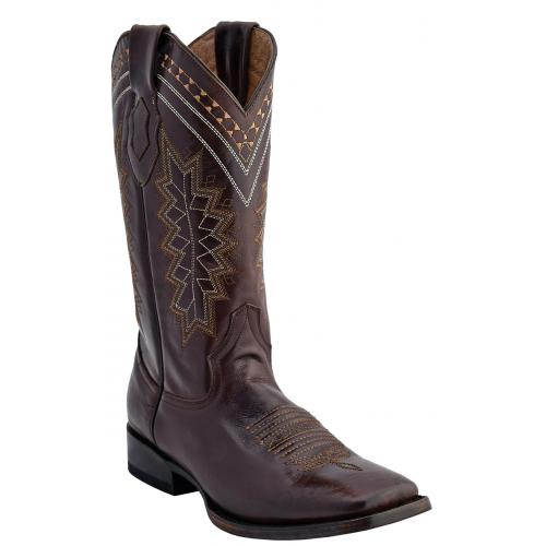 Ferrini 12993-09 Chocolate Genuine Leather S-Toe Cowboy Boots.