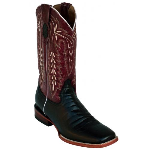 Ferrini 42493-04 Black / Red Genuine Leather Crocodile Print S-Toe Cowboy Boots.