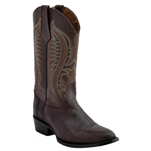 Ferrini 13611-09 Chocolate Genuine Lizard Leather S-Toe Cowboy Boots.