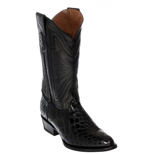 Ferrini 10711-04 Black Genuine Belly Alligator Leather R-Toe Cowboy Boots.