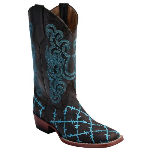 Ferrini Ladies 81293-50 Chocolate Genuine Leather S-Toe Cowboy Boots.