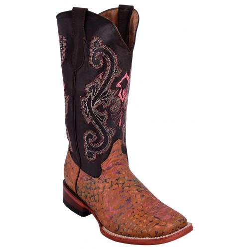 Ferrini Ladies 82793-58 Speckled Genuine Cowhide Leather S-Toe Cowboy Boots.
