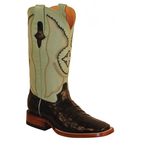 Ferrini Ladies 82493-04 Black / Mint Genuine Ostrich Cowboy Boots.