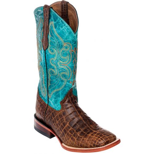 Ferrini Ladies 92493-10 Brown Genuine Belly Crocodile Cowboy Boots.
