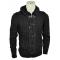 Barabas Black / Grey Modern Fit Zip-Up Hooded / Buckled Cardigan Sweater WZ251