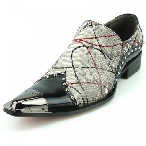 Fiesso Multi Color Genuine Leather Metal Tip / Studs Loafer FI7370.