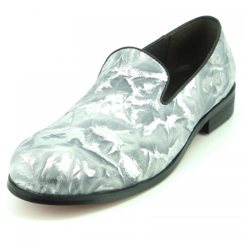 Fiesso Grey Genuine Leather Slip On Loafer FI7367.