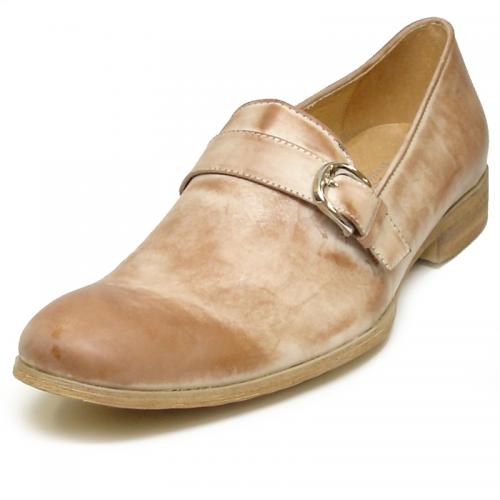 Encore By Fiesso Brown Genuine Leather With Side Buckle Slip-On FI7000.