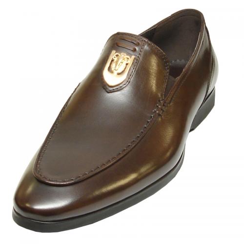 Encore By Fiesso Brown Genuine Leather Loafers FI3236.