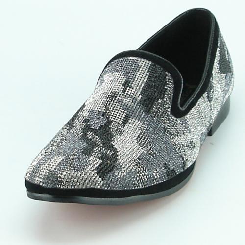 Fiesso Black / White Multi Genuine Leather Slip-on Shoes FI7096. - $139 ...