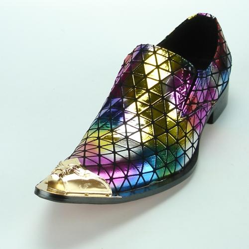 Fiesso Multi Color Genuine Leather Metal Tip Loafers FI7077 .