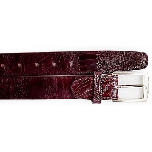 Belvedere ''2000'' Dark Burgundy All-Over Genuine Ostrich Leg Belt.