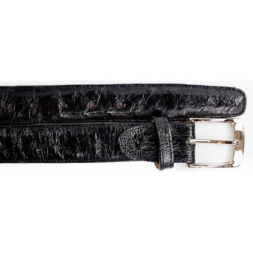 Belvedere 2001 Black All-Over Genuine Ostrich Quill Belt.