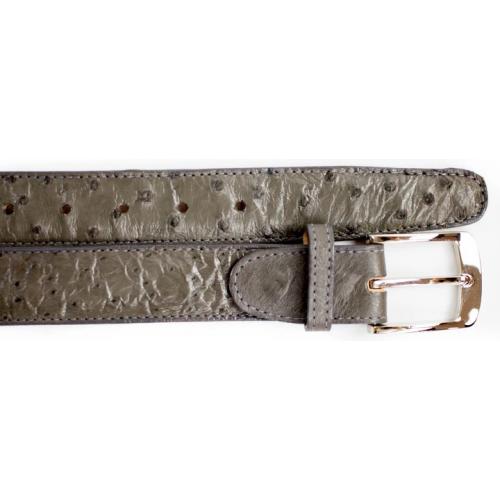 Belvedere 2001 Grey All-Over Genuine Ostrich Quill Belt.