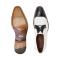 Belvedere "Monaco" White / Black Genuine Ostrich / Italian Calf Cap-Toe Shoes 4B0.