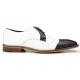 Belvedere "Monaco" White / Black Genuine Ostrich / Italian Calf Cap-Toe Shoes 4B0.