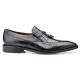Belvedere "Bosco" Black Genuine Crocodile / Italian Calf Wing Tip Slip-On Shoes 4B2.