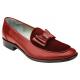 Belvedere "Cruz" Red Genuine Ostrich / Patent Leather / Velvet Slip-On Shoes 3942.