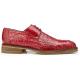 Belvedere "Coppola" Flame Red Genuine Hornback Crocodile Lace-Up Shoes 725.