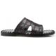 Belvedere "Palma" Black Cherry Genuine Patchwork Crocodile Slip-On Sandals H02.
