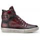 Belvedere "Taylor" Antique Wine Genuine Ostrich / Soft Calf Lace-Up Monk Strap High Top Sneakers Y08.