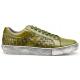 Belvedere "Ecco" Antique Emerald Genuine Ostrich / Soft Buttery Woven Leather Lace-Up Sneakers Y11.