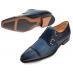 Mezlan "Bardem" Electric Blue / Blue Genuine Calfskin Cap Toe Double Monk Strap Shoes 8979.
