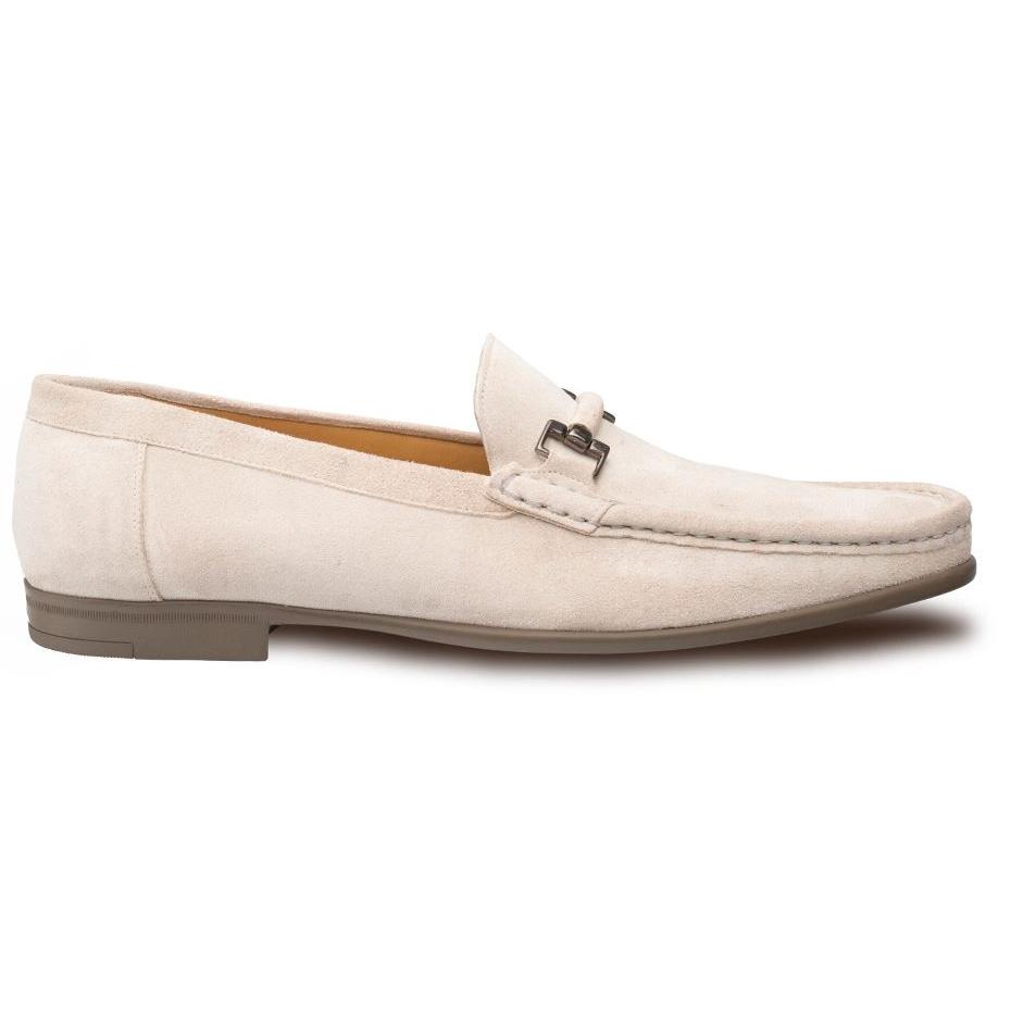 Mezlan Landa White Genuine Suede Bit Strap Moc Toe Loafers 7240 - $219. ...