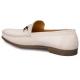 Mezlan "Landa" White Genuine Suede Bit Strap Moc Toe Loafers 7240