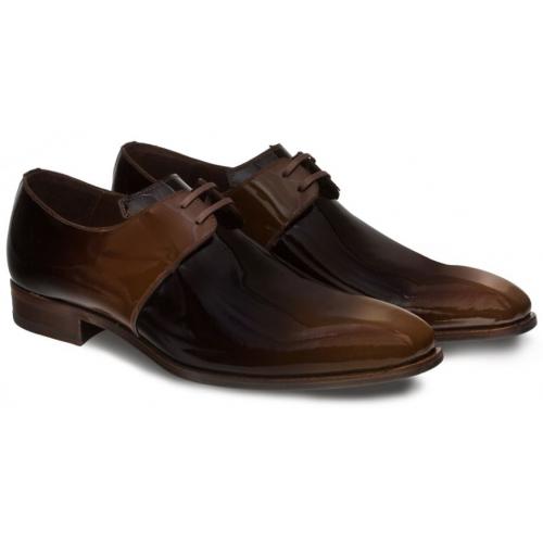 Mezlan Chopin Brown Burnished Genuine Calfskin Lace-Up Shoes 8881 ...