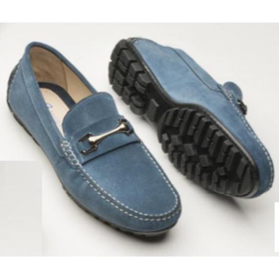 Bacco Bucci Arcuri Blue Genuine Suede Bit-Strap Driving Loafers 7659-46. -  $198.90 :: Upscale Menswear 