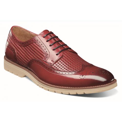 Stacy Adams "Emile" Red Leather Wingtip Oxford Shoes 25236-600.