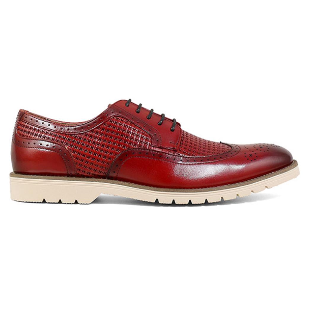 Stacy Adams Emile Red Leather Wingtip Oxford Shoes 25236-600. - $179.99 ...