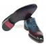Paul Parkman ''081-BPX'' Blue / Purple Genuine  Hand-Painted Leather Welted Wingtip Oxfords Shoes.