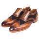 Paul Parkman ''228NV65'' Brown / Navy Genuine Leather / Suede Wingtip Lace-Up Shoes.