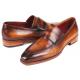 Paul Parkman ''093-BRW" Brown Genuine Hand-Painted Calfskin Leather Loafers.