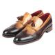 Paul Parkman ''KT57BJ" Brown / Beige Genuine Leather Kiltie Tassel Loafers.