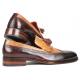 Paul Parkman ''KT57BJ" Brown / Beige Genuine Leather Kiltie Tassel Loafers.