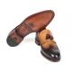 Paul Parkman ''KT57BJ" Brown / Beige Genuine Leather Kiltie Tassel Loafers.