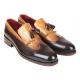 Paul Parkman ''KT57BJ" Brown / Beige Genuine Leather Kiltie Tassel Loafers.