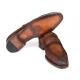 Paul Parkman ''36AQ17" Antique Brown Genuine Suede Moc-Toe Loafers.