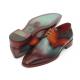 Paul Parkman ''6584-MIX" Multi-color Genuine Calfskin Leather Medallion Toe Derby Shoes.