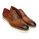Paul Parkman ''184SNK-BRW" Brown Genuine Leather Perforated Medallion Toe Shoes.