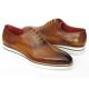 Paul Parkman ''184SNK-BRW" Brown Genuine Leather Perforated Medallion Toe Shoes.