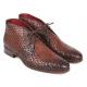 Paul Parkman ''CK82WVN" Brown Genuine Woven Leather Chukka Boots.