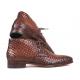 Paul Parkman ''CK82WVN" Brown Genuine Woven Leather Chukka Boots.