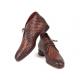 Paul Parkman ''CK82WVN" Brown Genuine Woven Leather Chukka Boots.