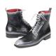 Paul Parkman ''BT535-GRY" Burnished Grey Genuine Hand-Painted Calfskin Leather Lace-Up Boots.