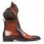 Paul Parkman ''BT486-BRW" Brown Genuine Calf Skin Leather Side Zipper Boots .