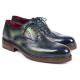 Paul Parkman ''0225TRP-GRN" Blue / Green Genuine Leather Wingtip Shoes.